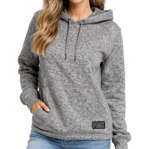 PINK Gray Hooded Sweatshirt